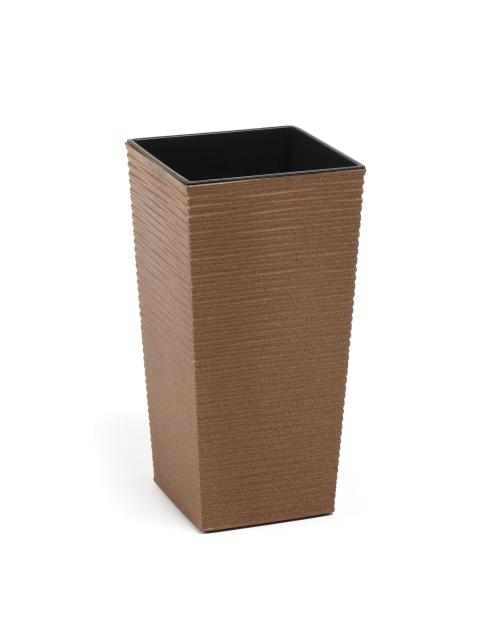 Zdjęcie: Doniczka Finezja Eco 35x35 cm dłuto naturalne drewno LAMELA