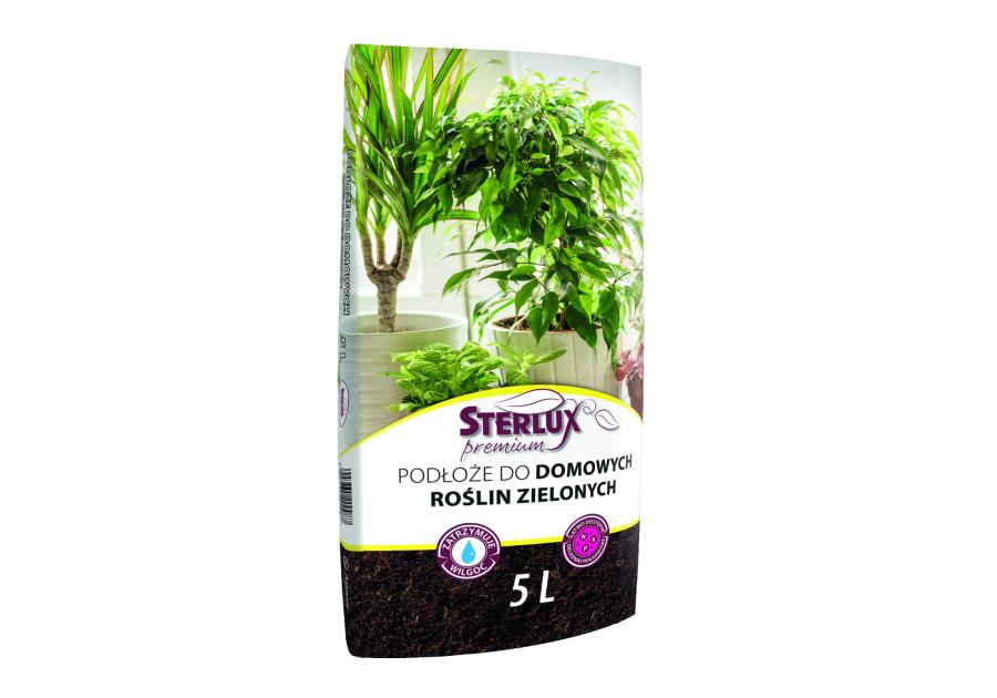 Zdjęcie: Podłoże do domowych roślin zielonych 5 L STERLUX PREMIUM
