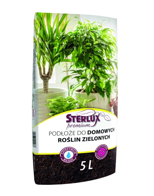 Zdjęcie: Podłoże do domowych roślin zielonych 5 L STERLUX PREMIUM