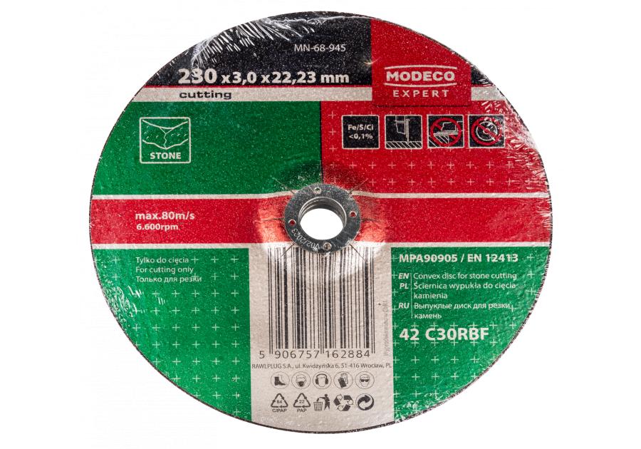 Zdjęcie: Ściernica do cięcia betonu 230x3,0x22,23 mm wypukła 25 szt. RAWLPLUG