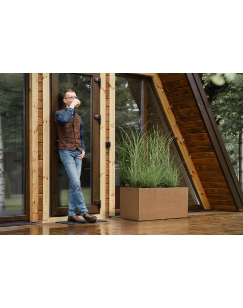 Zdjęcie: Kwietnik Karo Eco wood 400x800 mm deska, naturalne drewno LAMELA