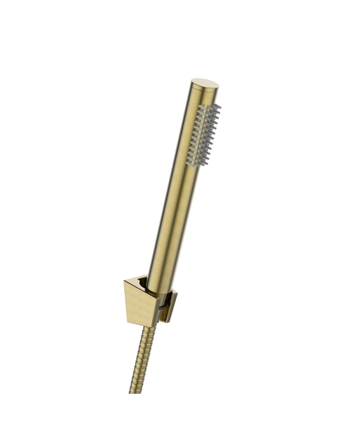 Zdjęcie: Bateria wannowa z zestawem natryskowym Alonia złoto szczotkowane INVENA