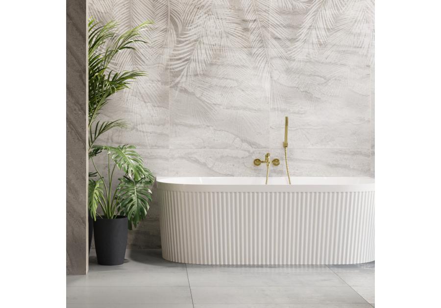 Zdjęcie: Bateria wannowa z zestawem natryskowym Alonia złoto szczotkowane INVENA