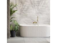 Zdjęcie: Bateria wannowa z zestawem natryskowym Alonia złoto szczotkowane INVENA