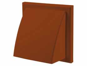 Wylot ścienny z zaworem zwrotnym i okapem 100 mm brąz VENTIKA