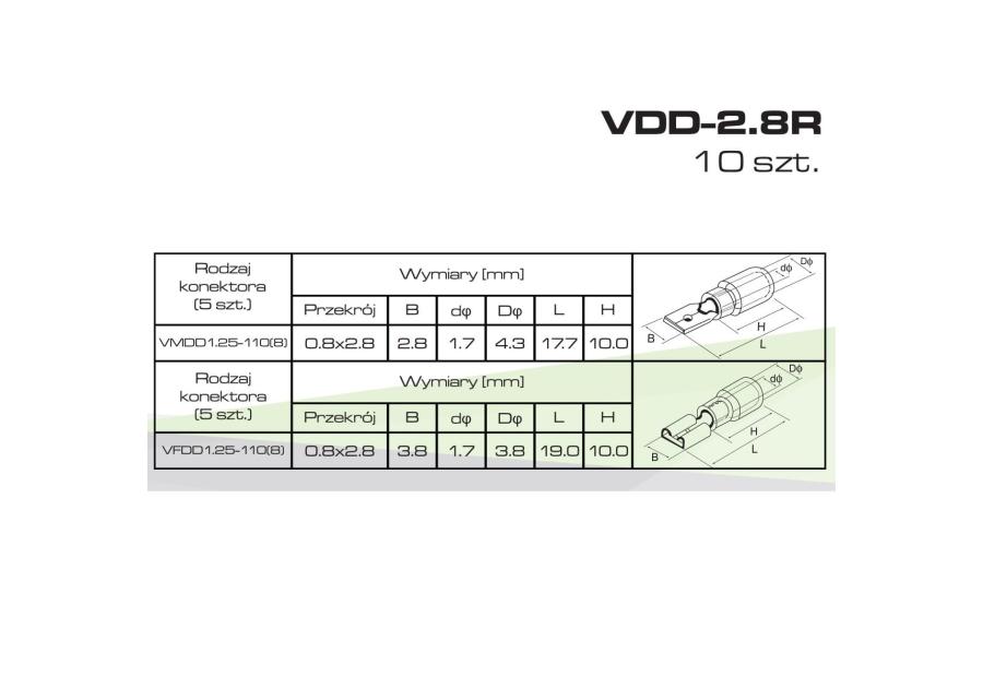 Zdjęcie: Konektory izolowane męskie 5 szt. + żeńskie 5 szt. czerwone VDD-2.8R VAYOX