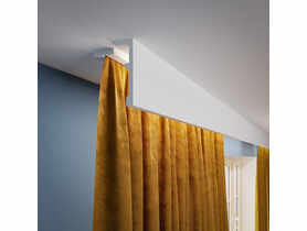 Listwa maskująca szynę karniszową z polimeru HD LK-2 biała, 11,8x3,7 cm DMS