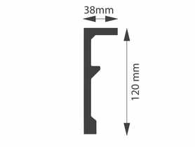 Listwa maskująca szynę karniszową z polimeru HD LK-2 biała, 11,8x3,7 cm DMS