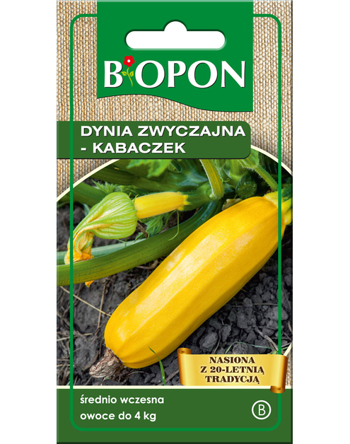 Zdjęcie: Dynia zwyczajna Złoty Cepelin - kabaczek 2 g BIOPON