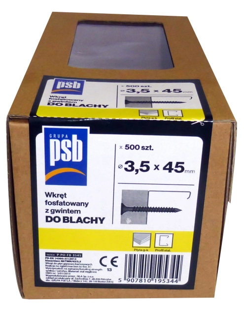 Zdjęcie: Wkręt fosfatowany do blachy 3,5x45 mm - 500 szt. SILA