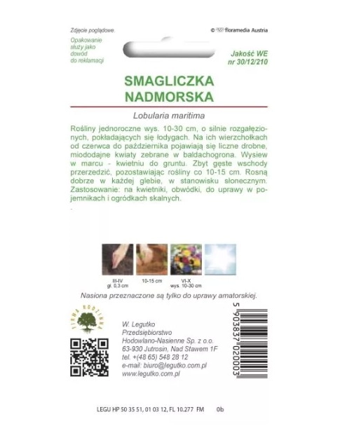 Zdjęcie: Smagliczka nadmorska mieszanka 0,5 g W.LEGUTKO