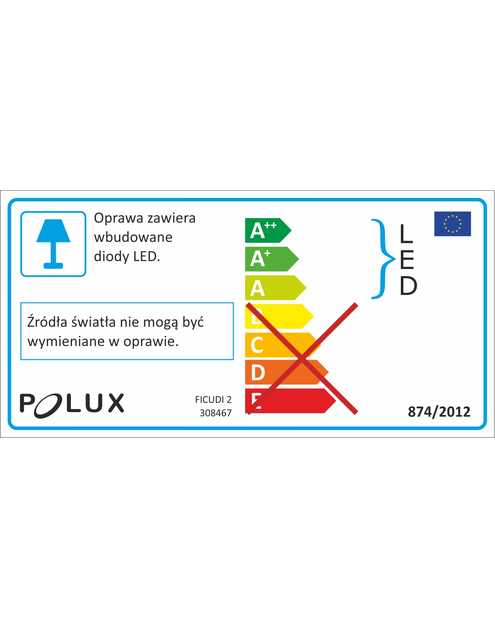 Zdjęcie: Listwa LED  Ficudi WE17502 2x6W biała POLUX