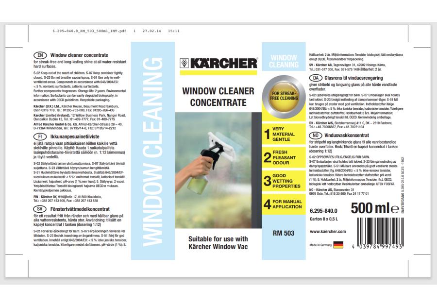 Zdjęcie: Środek do czyszczenia okien RM 503 6.295-772.0 KARCHER