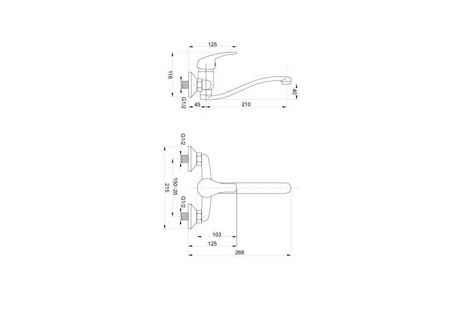 Zdjęcie: Bateria zlewozmywakowa Joker ścienna HYDROLAND