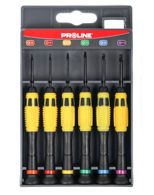 Zdjęcie: Wkrętaki zegarmistzowskie torx T4-T10 - 6 szt. PROLINE