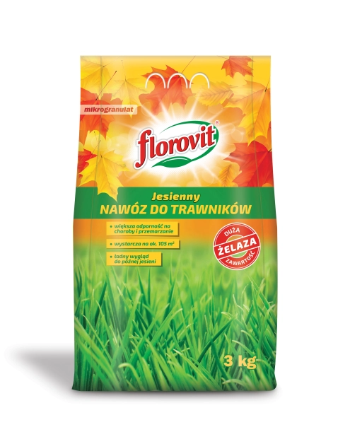 Zdjęcie: Nawóz jesienny do trawników worek 3 kg FLOROVIT