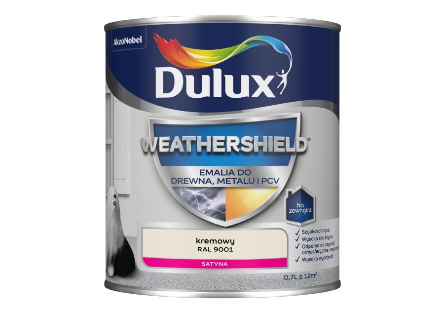 Zdjęcie: Emalia Dulux Weathershield kremowy RAL 9001 DULUX