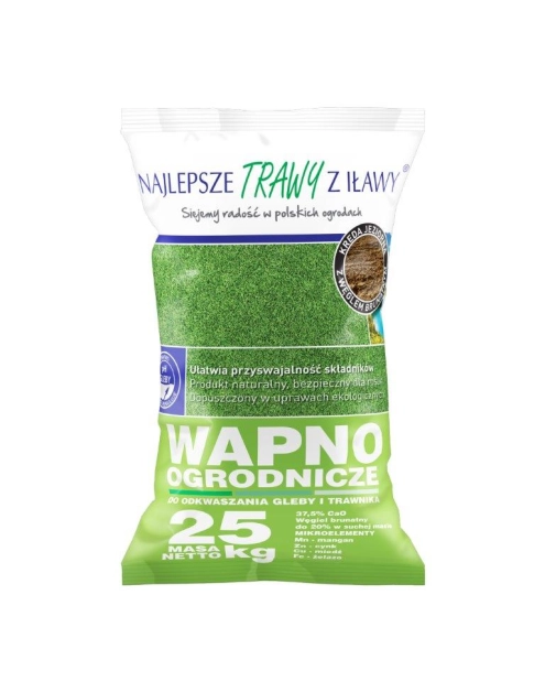 Zdjęcie: Wapno do odkwaszania gleby i trawnika 25 kg NAJLEPSZE TRAWY Z IŁAWY