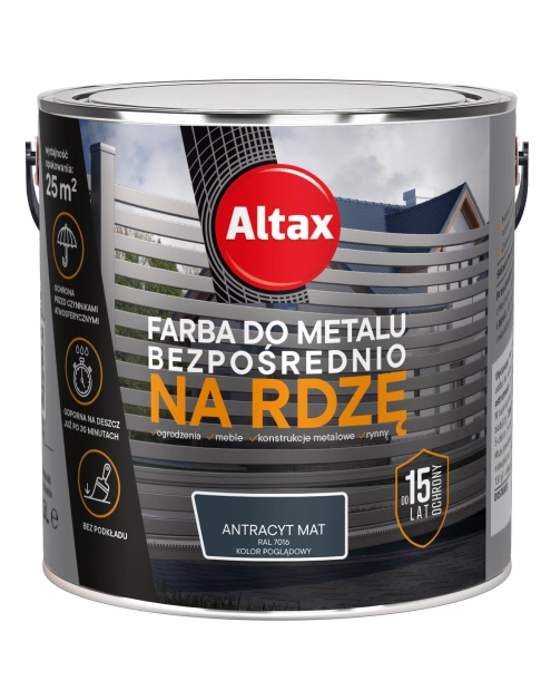 Zdjęcie: Farba do metalu 2,5 L antracyt mat ALTAX