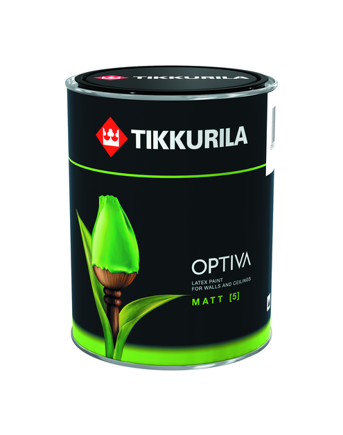 Zdjęcie: Farba lateksowa Optiva Matt 5 Eco Ba 0,9 L TIKKURILA