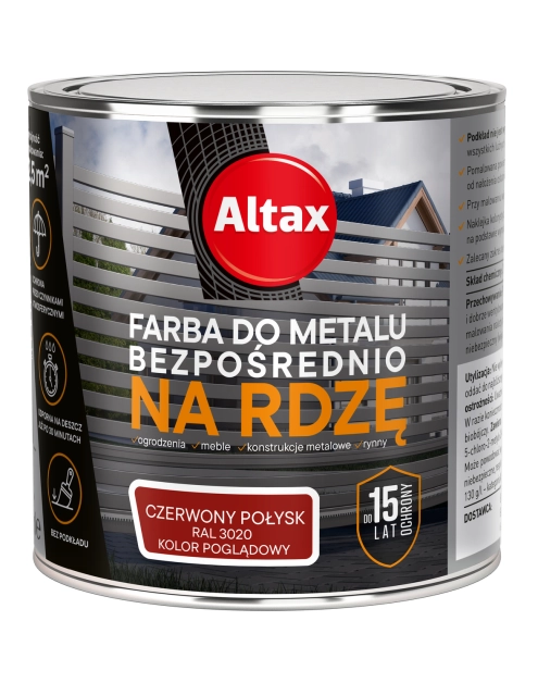 Zdjęcie: Farba do metalu 2,5 L czerwony połysk ALTAX