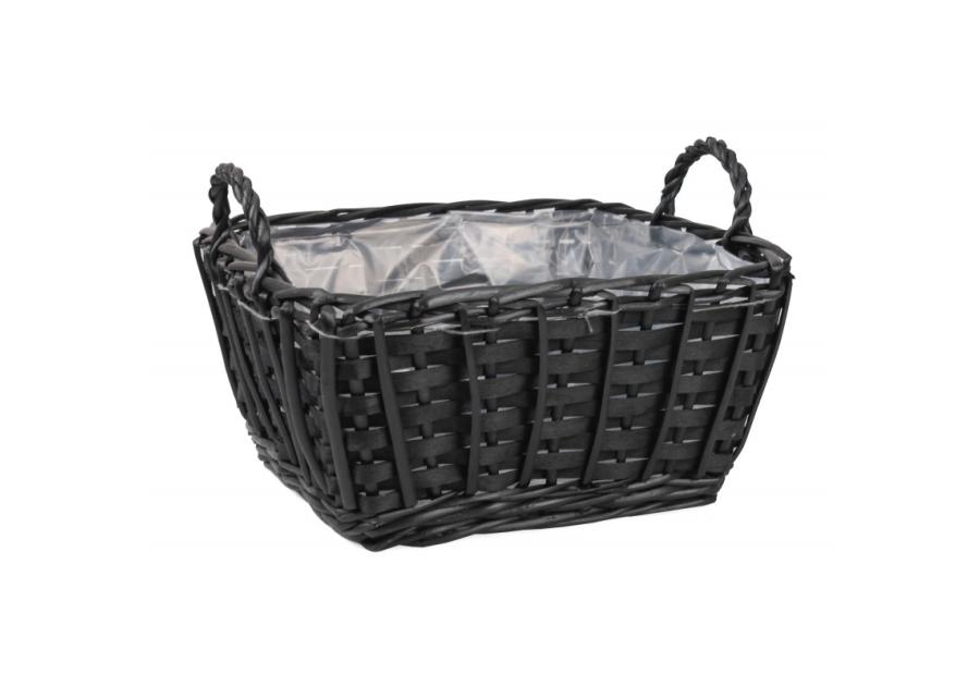 Zdjęcie: Koszyk kwadratowy wiklinowy z uchwytami czarny TIN TOURS