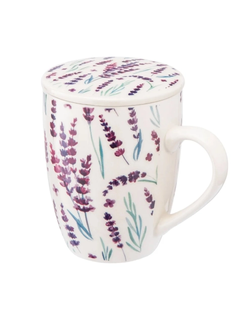 Zdjęcie: Kubek z zaparzaczem i pokrywką 340 ml dekoracja lawenda ALTOM DESIGN