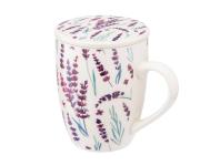 Zdjęcie: Kubek z zaparzaczem i pokrywką 340 ml dekoracja lawenda ALTOM DESIGN