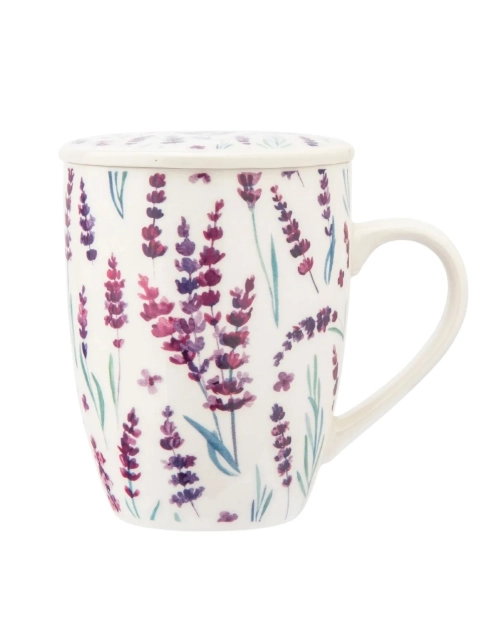 Zdjęcie: Kubek z zaparzaczem i pokrywką 340 ml dekoracja lawenda ALTOM DESIGN