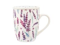 Zdjęcie: Kubek z zaparzaczem i pokrywką 340 ml dekoracja lawenda ALTOM DESIGN