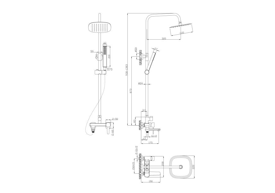 Zdjęcie: Deszczownia Glamour chrom INVENA