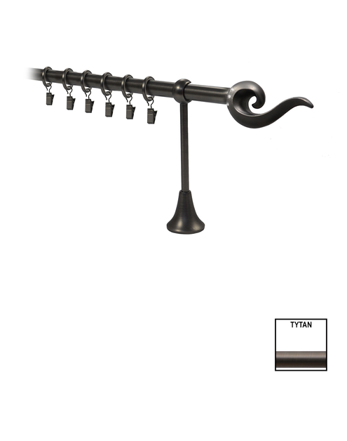 Zdjęcie: Karnisz pojedynczy Victoria fi 19 mm - 320 cm tytan fuego KARWEL