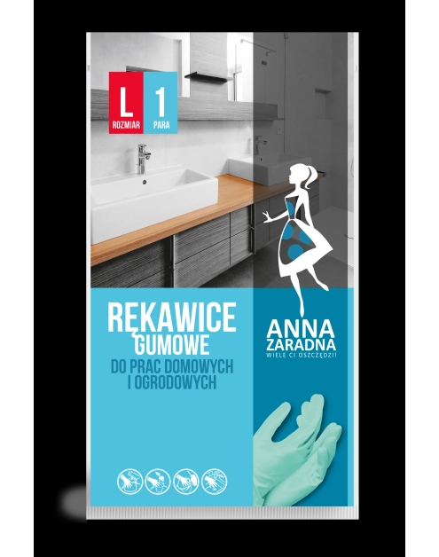 Zdjęcie: Rekawice gumowe L ANNA ZARADNA