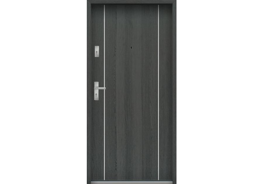 Zdjęcie: Drzwi wejściowe do mieszkań Bastion A-34 Grafit 90 cm prawe OSP KR CENTER