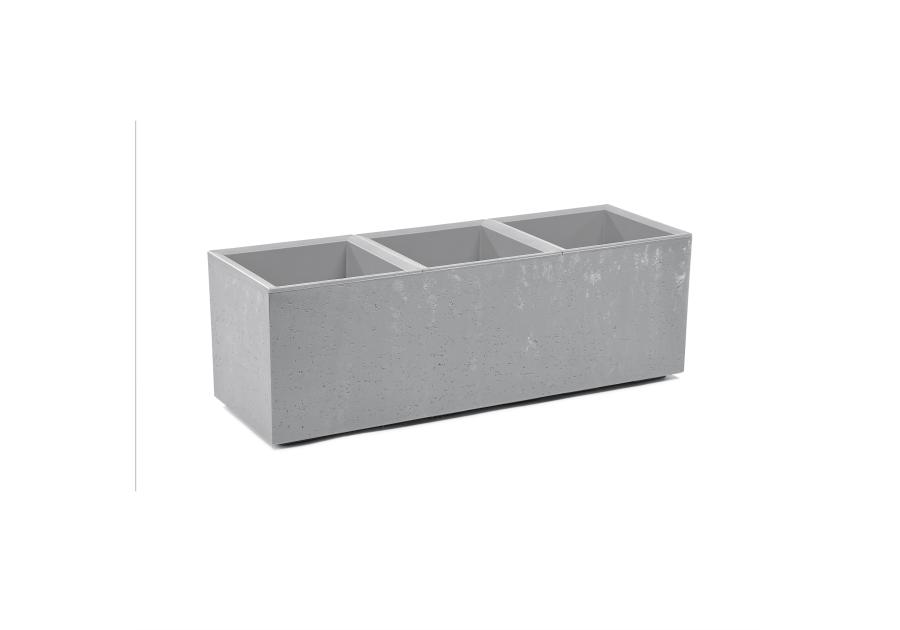 Zdjęcie: Kwietnik Karo 900x300x300 mm beton recycled, szary beton LAMELA