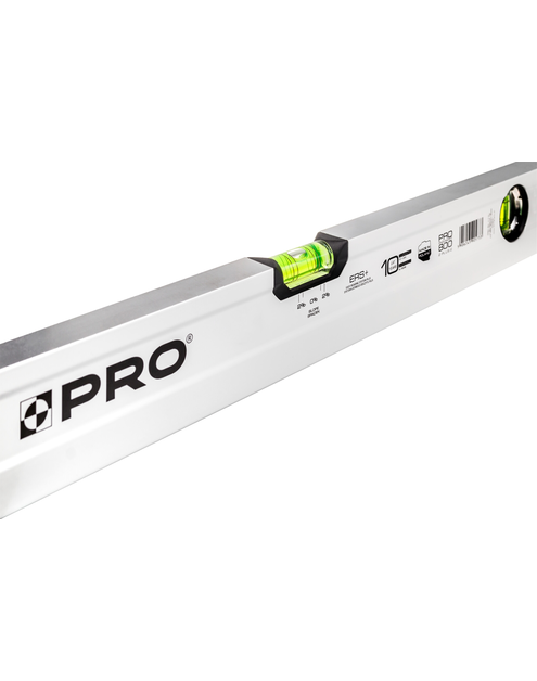 Zdjęcie: Poziomnica PRO800 malowana biała dwustronnie frezowana z uchwytami i libellą 2% 120 cm PRO