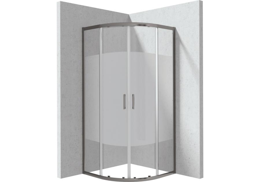 Zdjęcie: Kabina prysznicowa Funkia Evo półokrągła 80x80 cm - wzór pas DEANTE