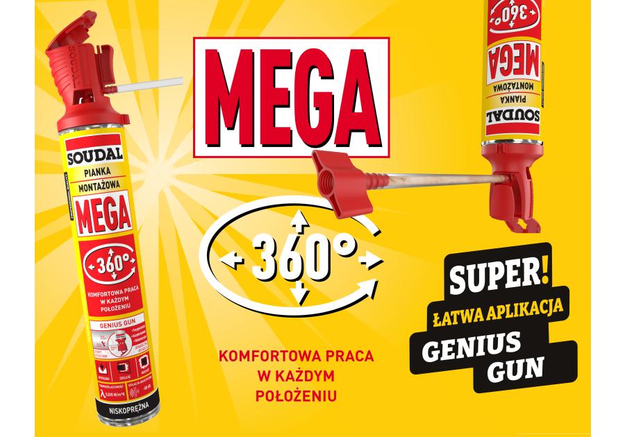 Zdjęcie: Pianka montażowa Mega 360 Genius Gun SOUDAL