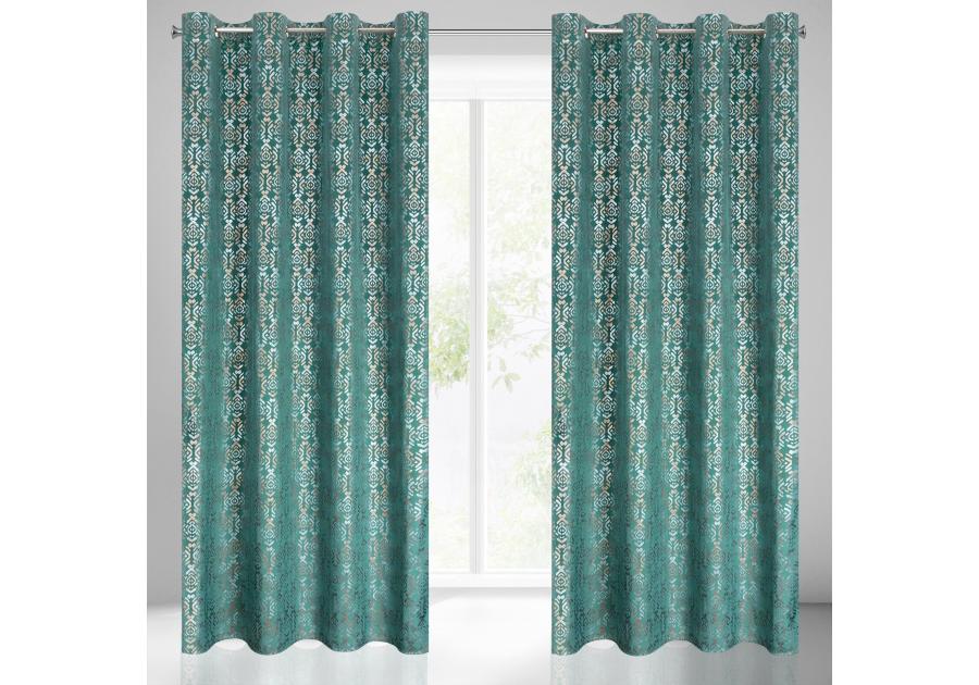 Zdjęcie: Zasłona gotowa Laura 140x250 cm turkusowy EUROFIRANY