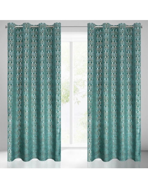 Zdjęcie: Zasłona gotowa Laura 140x250 cm turkusowy EUROFIRANY