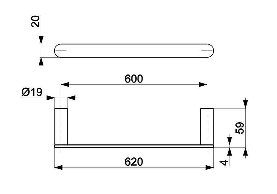 Zdjęcie: Wieszak łazienkowy 60 cm chrom KFA