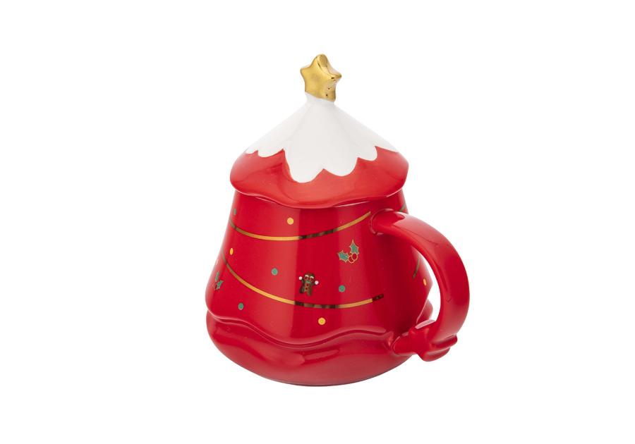 Zdjęcie: Kubek choinka czerwona 420 ml z pokrywką ALTOM DESIGN