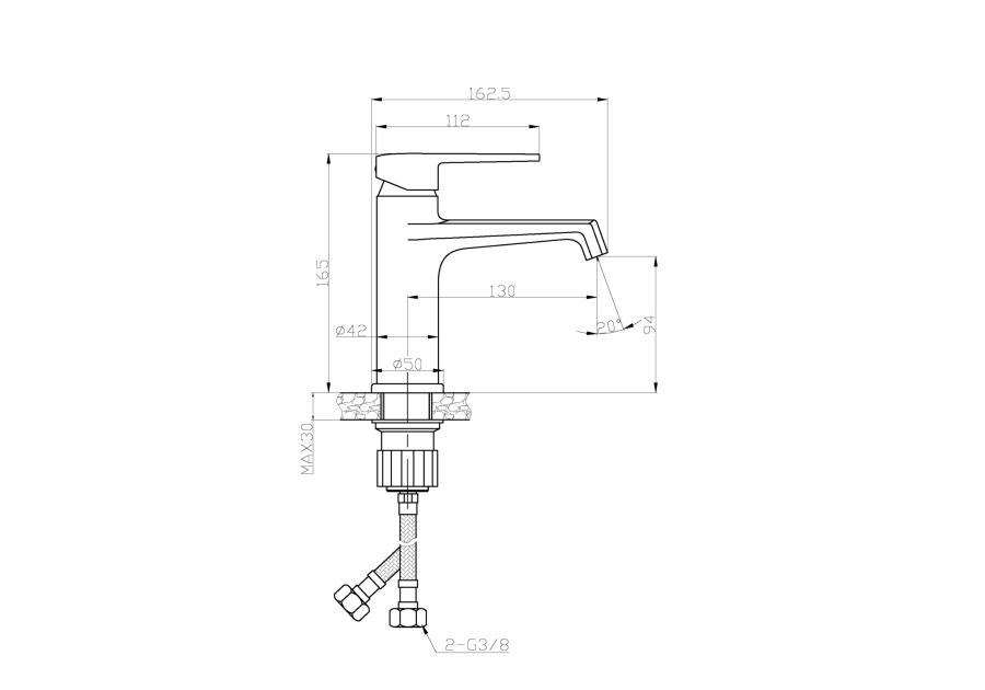 Zdjęcie: Bateria umywalkowa Fira czarny INVENA