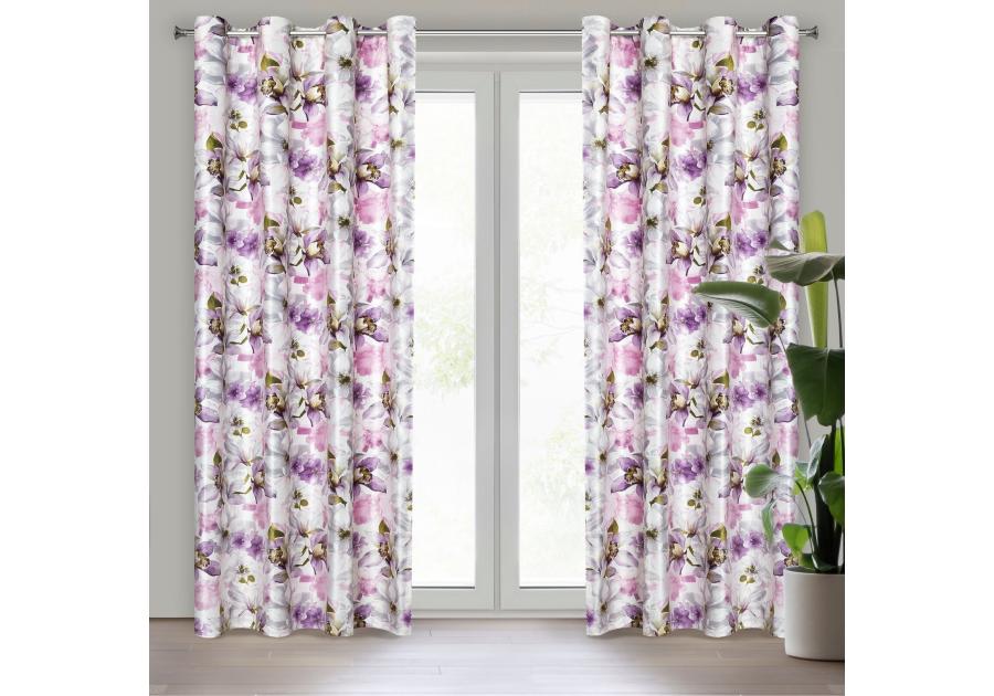 Zdjęcie: Zasłona gotowa Lillie 140x250 cm różowy EUROFIRANY