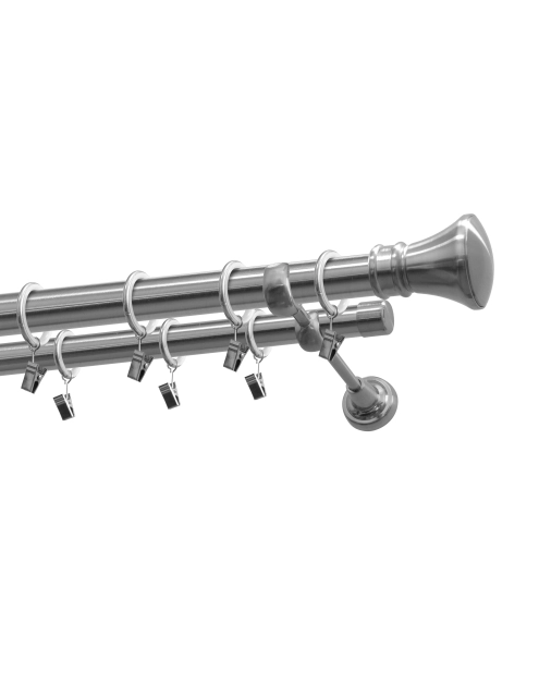 Zdjęcie: Karnisz podwójny 25/19 mm Jazz 200 cm nikiel GARDINIA