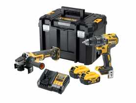 Zestaw wiertarko-wkrętarka 18V + szlifierka 125 mm 18V DEWALT