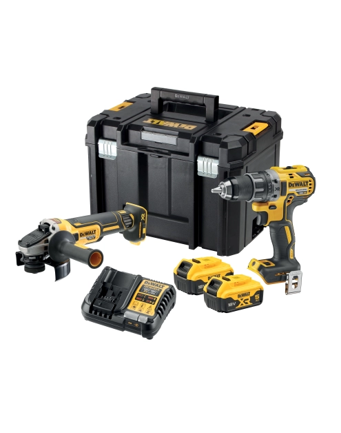 Zdjęcie: Zestaw wiertarko-wkrętarka 18V + szlifierka 125 mm 18V DEWALT