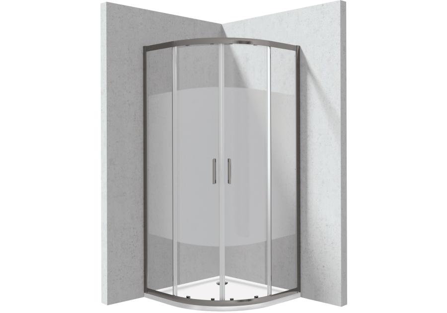 Zdjęcie: Kabina prysznicowa Funkia Evo z brodzikiem półokrągła 90x90 cm - wzór pas DEANTE