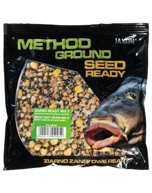 Zdjęcie: Ziarno method ground ready mix 5 kukurydza, groch,pszenica, konopie 0,5 kg JAXON