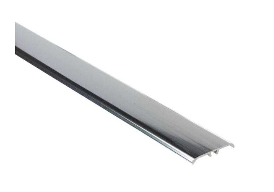 Zdjęcie: Listwa ochronna aluminiowa wcisk płaski owalny  35 mm 1,80 m srebrny El-Poler CEZAR